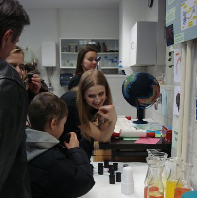 Visitors smelling essential oils