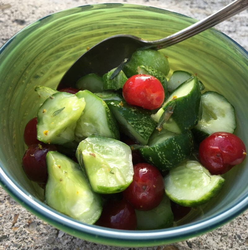 Cucumber and Sour Cherry Salad World Sensorium / Conservancy