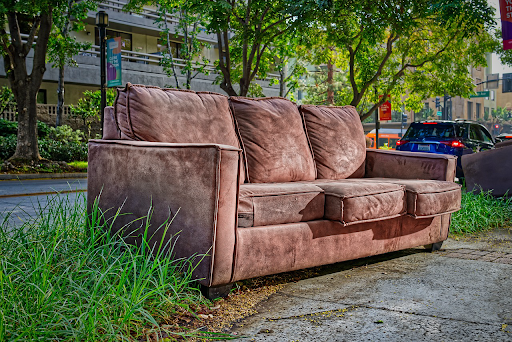 Sofa Couch Thrown Out on The Street Stop Throwaway Culture Sustainability World Sensorium Conservancy