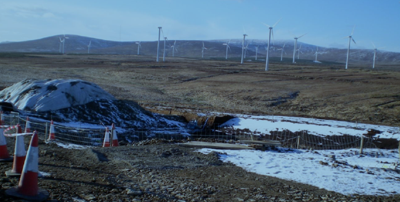 wind turbines on bog