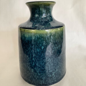 Vintage Handmade Small Ceramic Blue-Green Vase