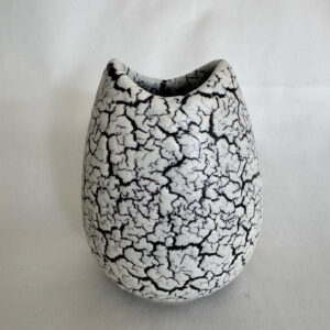 Vintage Small Art Ceramic Crackle Glazed Vase