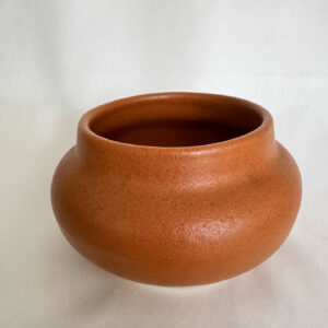 Vintage Art Pottery Ceramic, Matte Ochre Sienna Glazed Vase