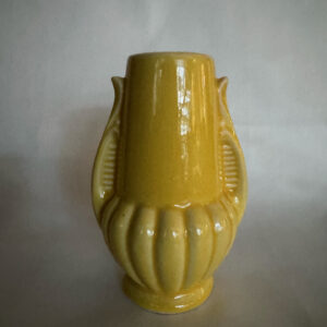 McCoy Yellow Pottery Vase, 1940s Art Deco